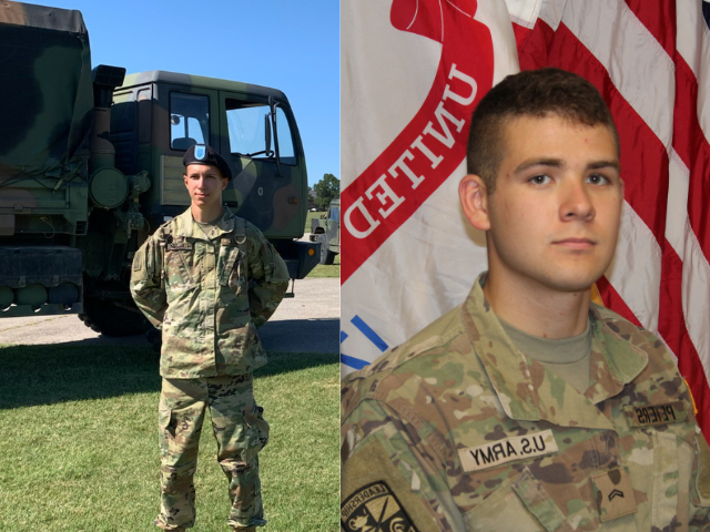 Two PSU-LV students in military uniforms 